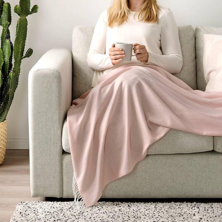 HOLMVI Throw, light pink
