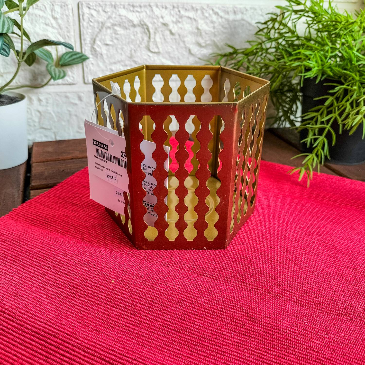 AROMATISK Tealight holder, gold-colour, 9 cm