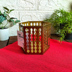 AROMATISK Tealight holder, gold-colour, 9 cm