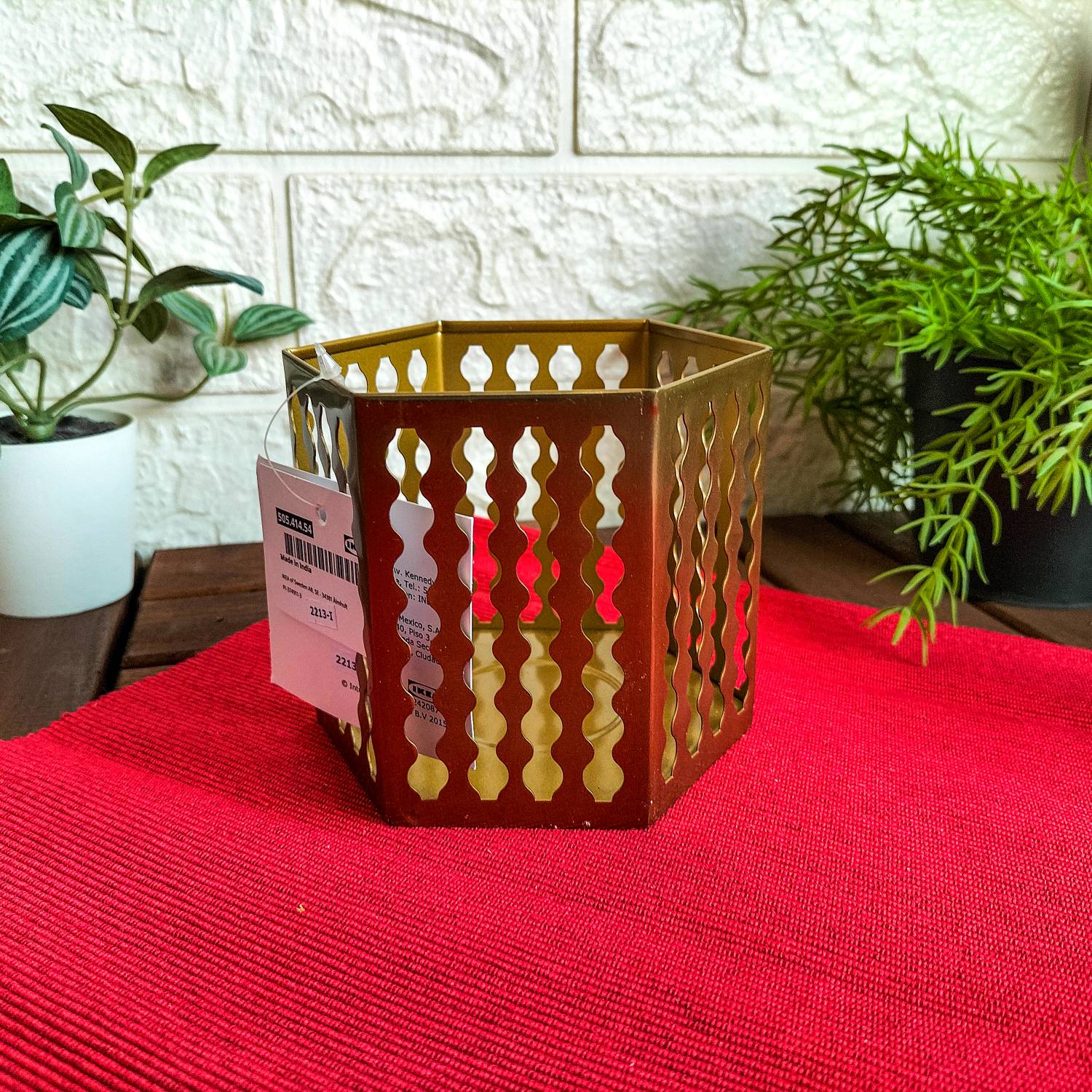 AROMATISK Tealight holder, gold-colour, 9 cm