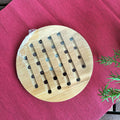 Round Bamboo Trivet pot heat