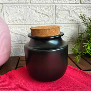 KRÖSAMOS Jar with lid, black