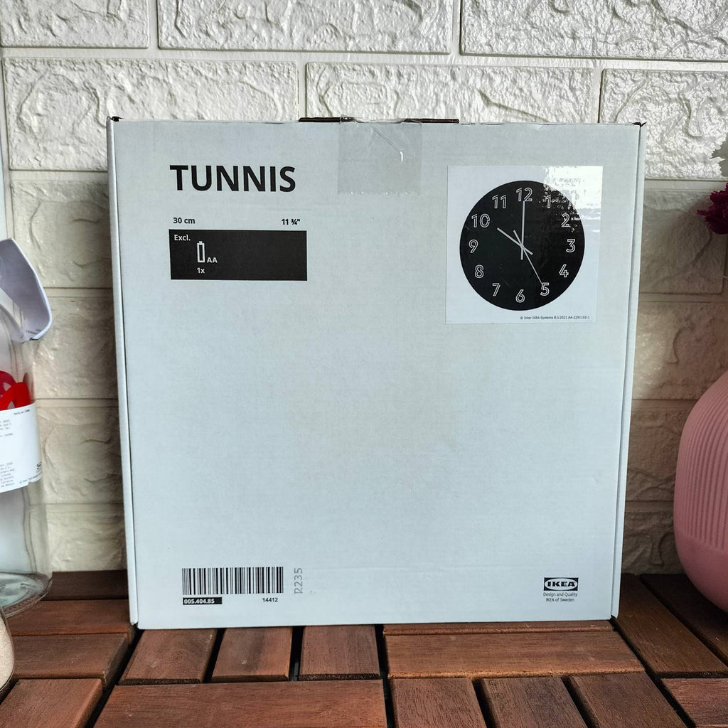 TUNNIS Wall clock, low-voltage/black