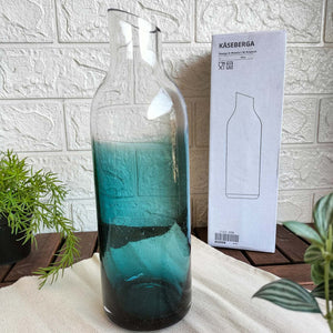 KÅSEBERGA Carafe, clear glass/blue