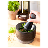 ÄDELSTEN Pestle and mortar, marble black