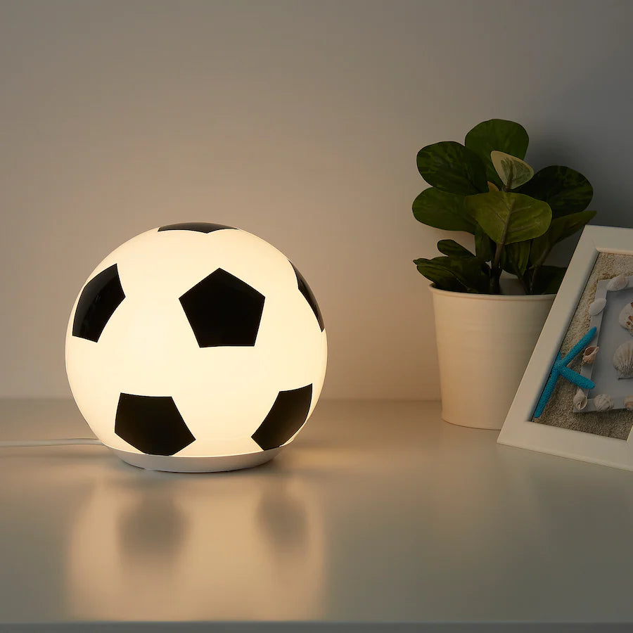 ÄNGARNALED table lamp, football pattern