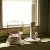 ANLEDNING candle Tealight holder, off-white/light brown