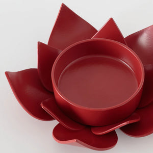 AROMATISK Tealight holder, red Lotus, 40 mm