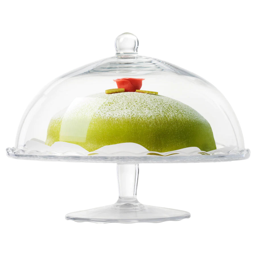 ARV BRÖLLOP Serving stand with lid, clear glass