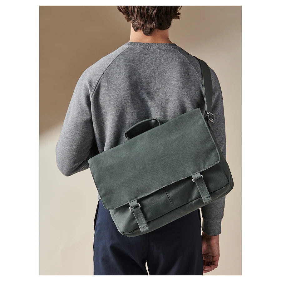 DRÖMSÄCK Messenger bag, olive-green, 14 l