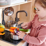 DUKTIG. 5-piece toy cookware set, stainless steel colour