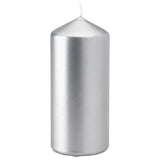 FENOMENUnscented block candle, silver-colour 15 cm