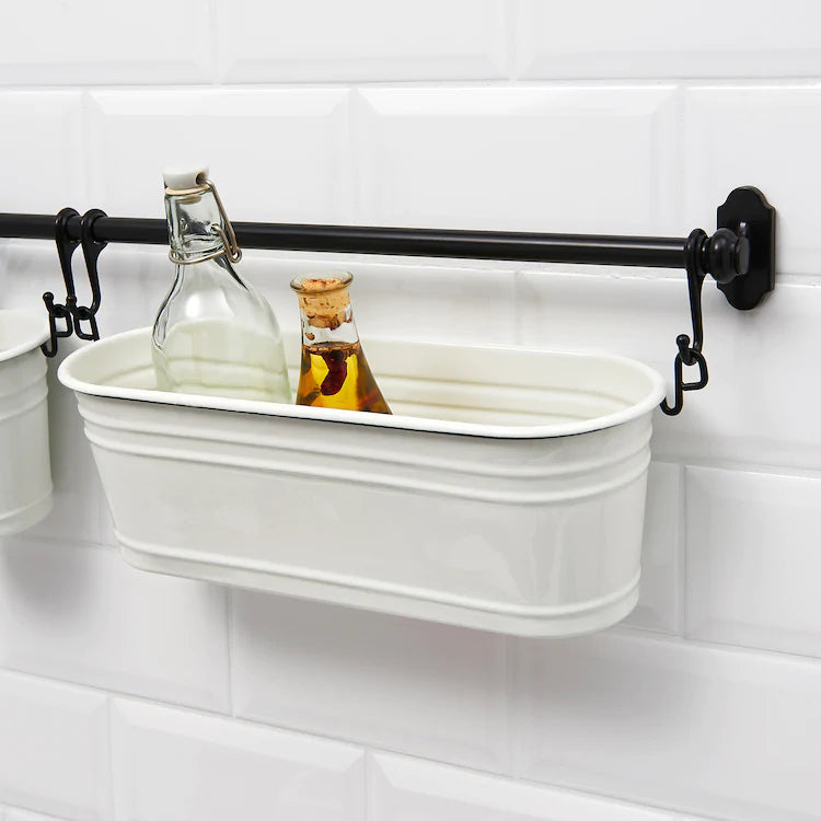 FINTORP Condiment stand, white/black