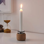 FÖRENLIG

Candlestick/tealight holder, clear glass / cork7 cm