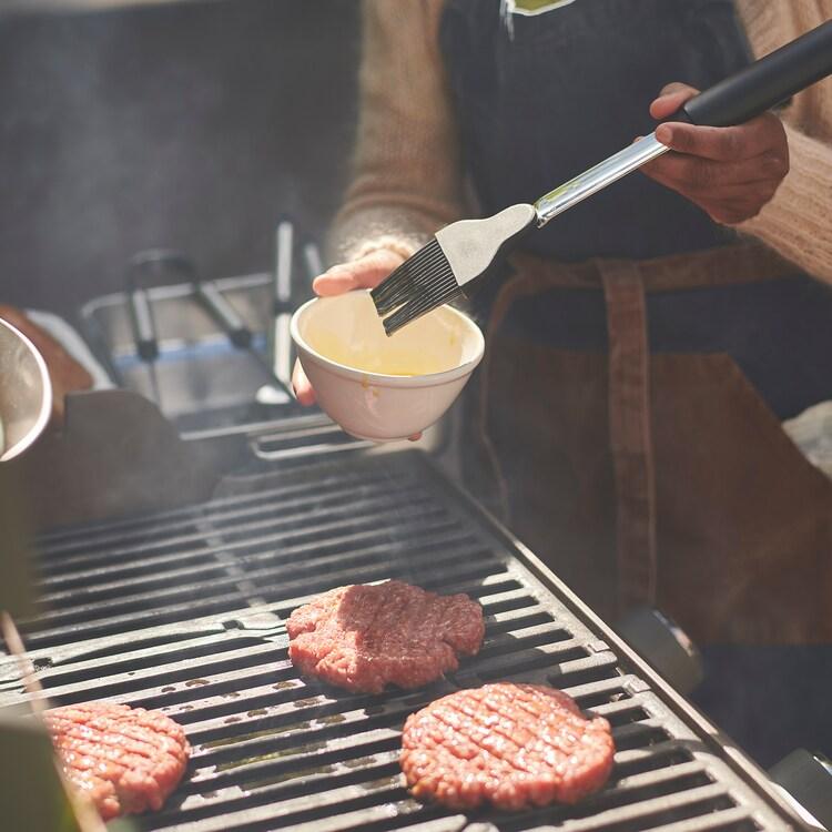GRILLTIDER.Barbecue brush, stainless steel, silicone