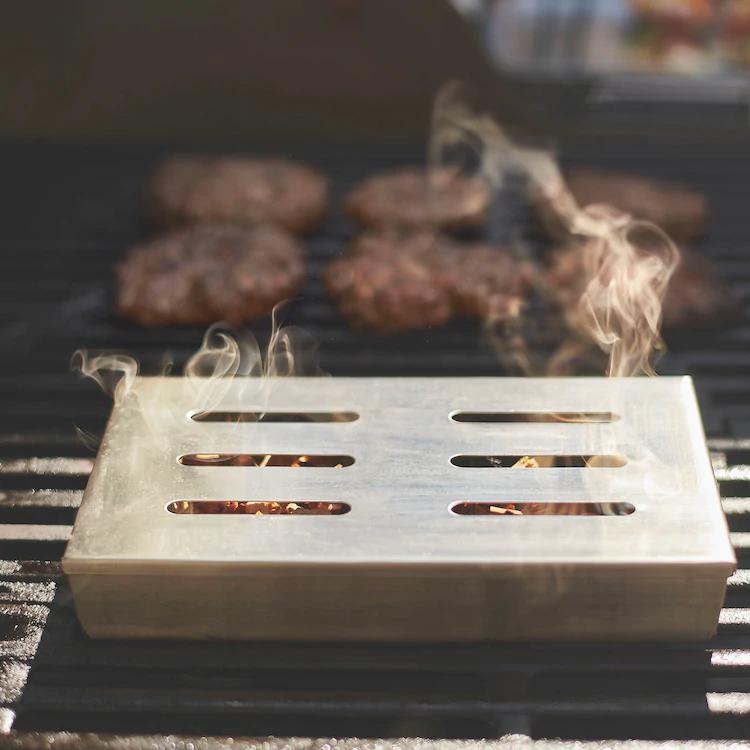 GRILLTIDER 

Barbecue smoking box, stainless steel