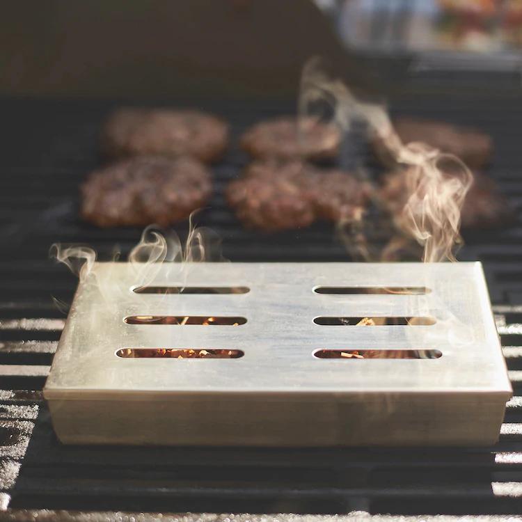 GRILLTIDER Barbecue smoking box, stainless steel