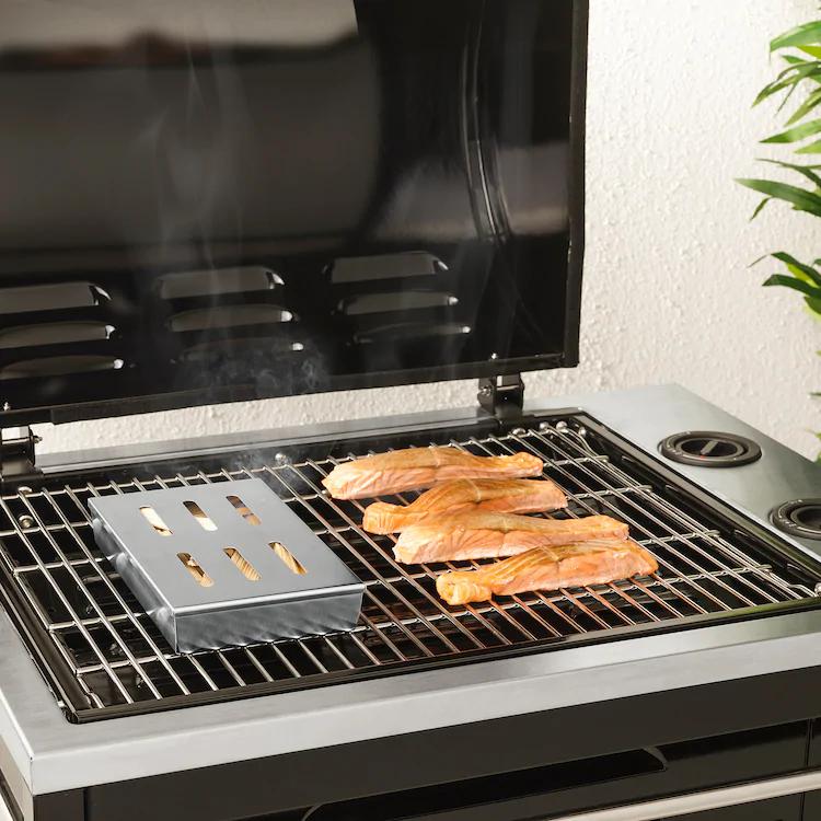 GRILLTIDER 

Barbecue smoking box, stainless steel