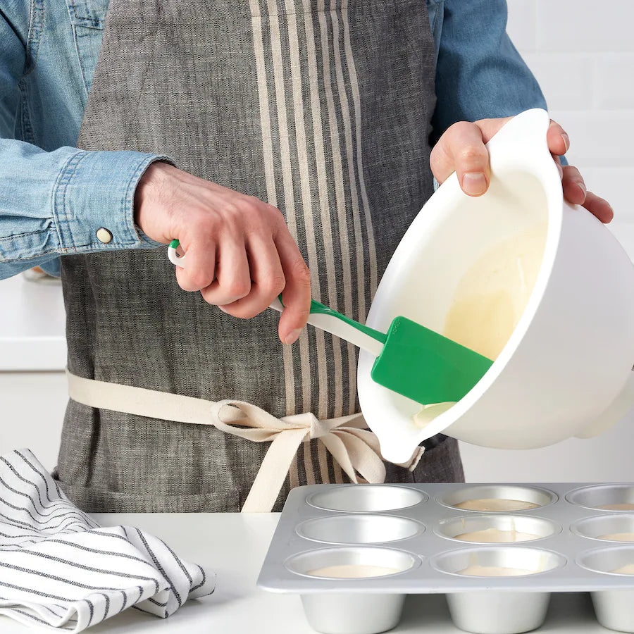 GUBBRÖRA Rubber spatula, green/white