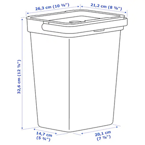 HÅLLBAR Bin with lid, light grey 10 l