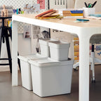 HÅLLBAR

Bin with lid, light grey 3 l