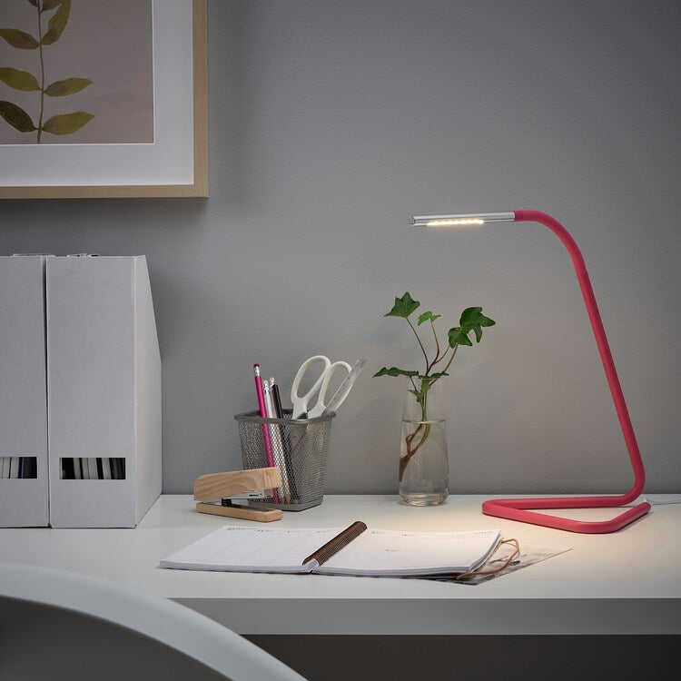 HÅRTELed work lamp, white/silver-colour