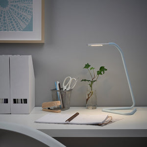 HÅRTELed work lamp, white/silver-colour