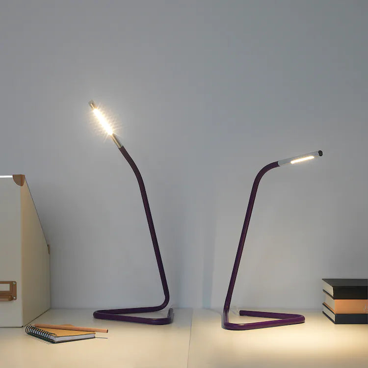 HÅRTELed work lamp, white/silver-colour