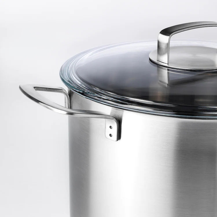 IKEA 365+ cooking Stockpot with lid, stainless steel/glass