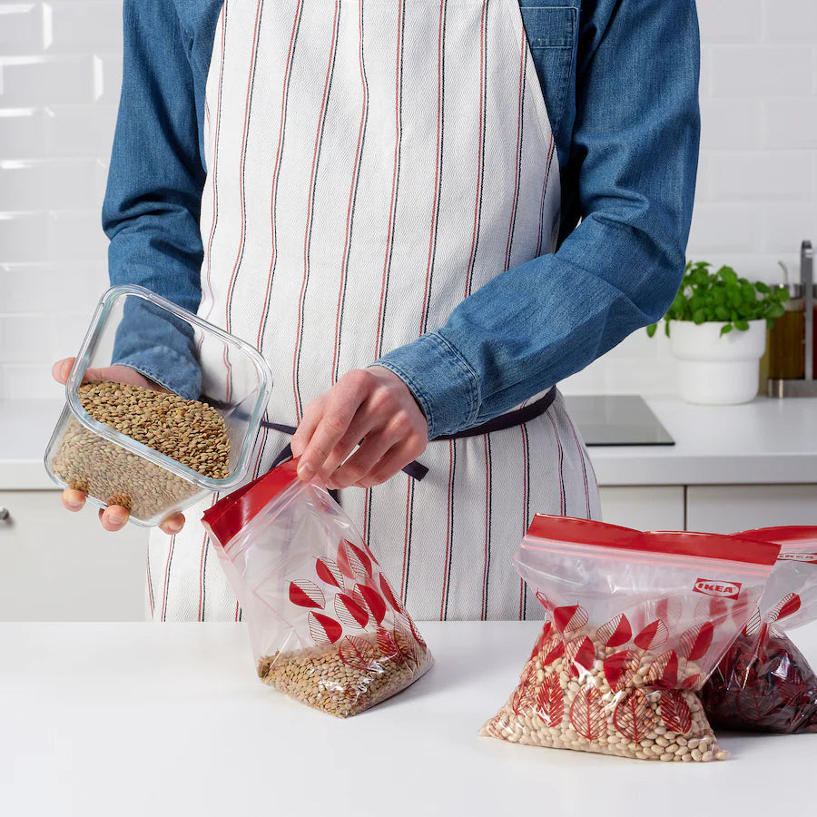 ISTAD Resealable bag, patterned/red, 1 l