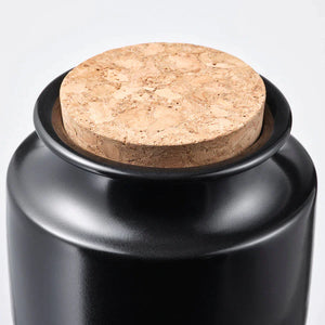 KRÖSAMOS Jar with lid, black