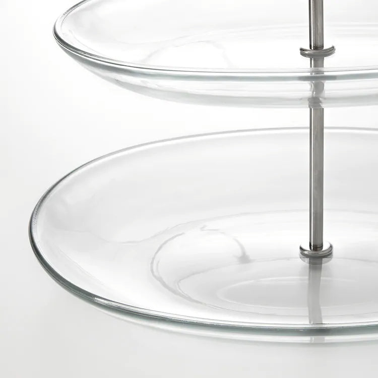 KVITTERA

Serving stand, three tiers, clear glass/stainless steel