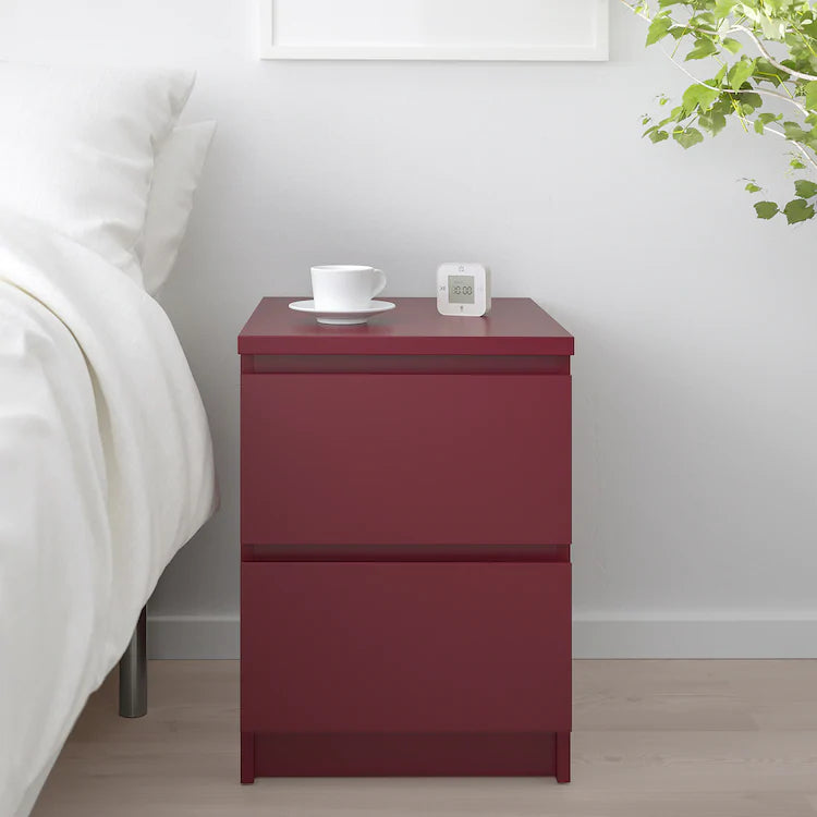 MALM
Chest of 2 drawers, dark red