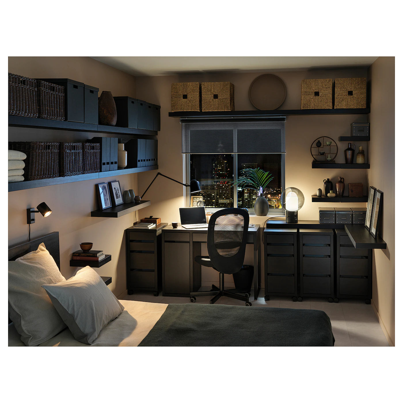 MICKE

Desk, black-brown 105x50 cm