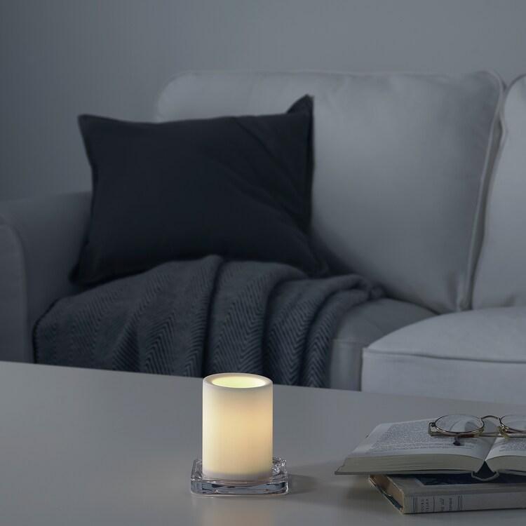 MOGNAD LED block candle, battery-operated