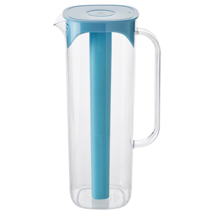 MOPPA

Jug with lid, blue/transparent 1.7 l