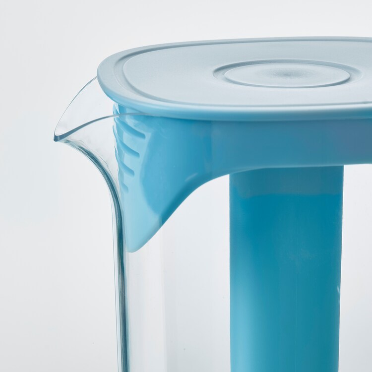 MOPPA Pitcher with lid, dark blue, transparent - IKEA