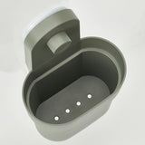ÖBONÄSContainer with suction cup, grey-green