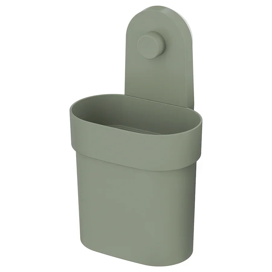 ÖBONÄSContainer with suction cup, grey-green