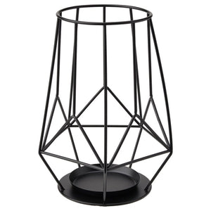 PÄRLBANDBlock candle holder, black 21 cm