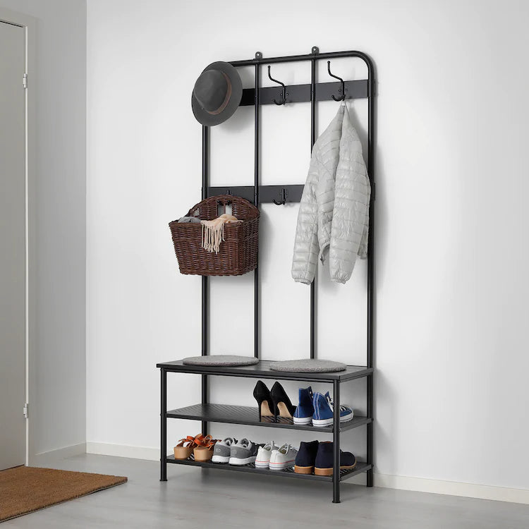 PINNIGCoat rack with shoe storage bench