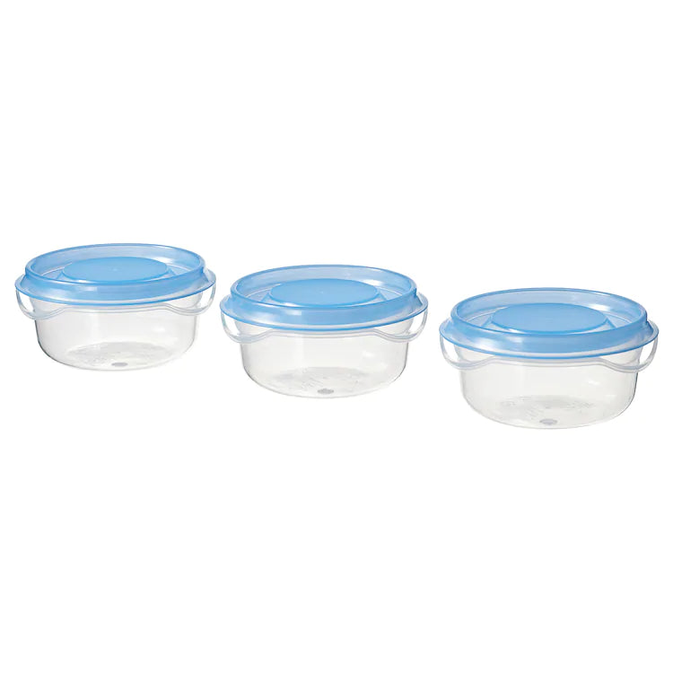 PRUTA

Food container, transparent/blue70 ml