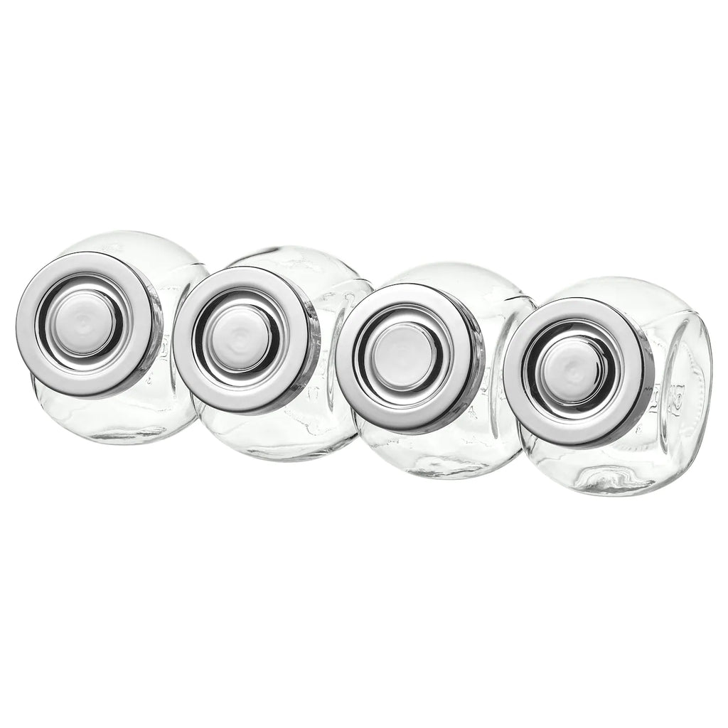 RAJTAN

Spice jar, glass, aluminium-colour, 15 cl/4 pack