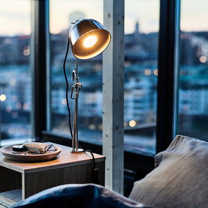 RÅVAROR Clamp table lamp, stainless steel