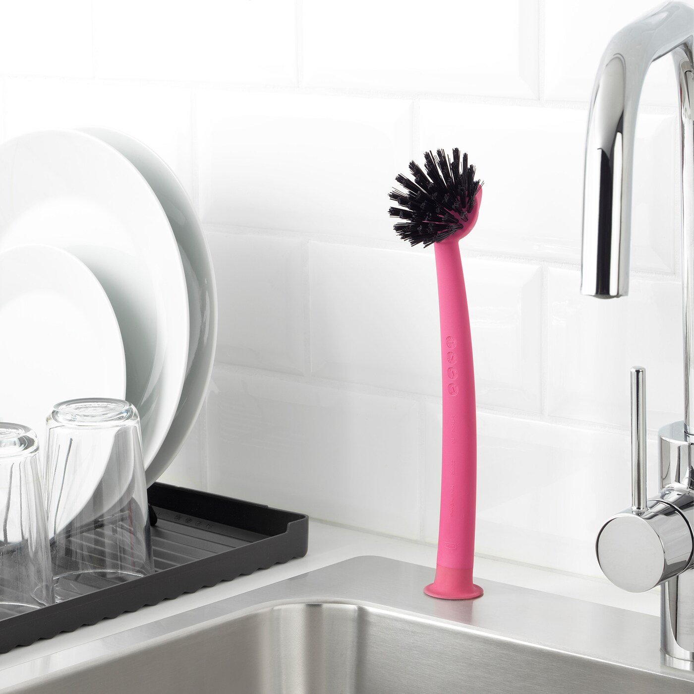 RINNIG Dish-washing brush, pink