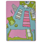 RUMMET Rug, low pile, multicolour