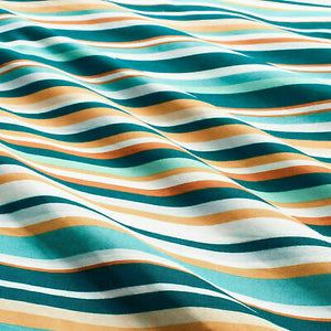 TWIN Duvet Cover with Pillowcase Green Orange Striped