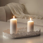SAMVERKA

Candle dish, oval white 35x15 cm