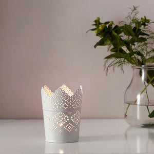 SKURARCandle holder, white11 cm