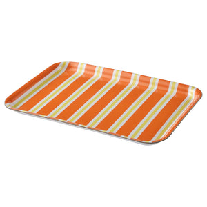 SOMMARLIV Tray, striped, orange/yellow